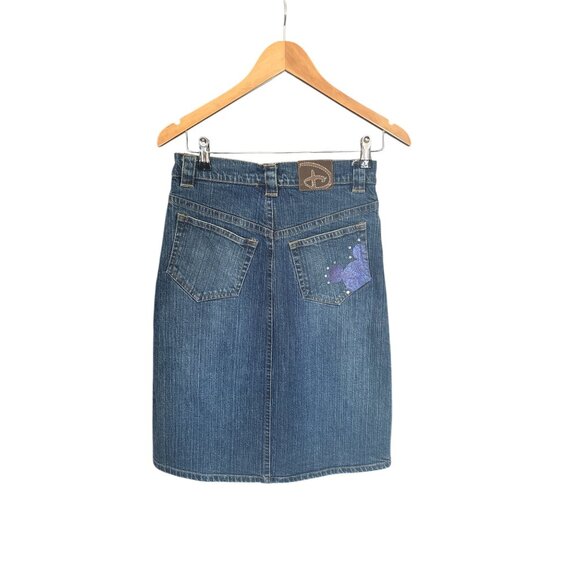 Disney Store Mickey Mouse Denim Skirt | Y2K Rhinestone Embellished | Y2K Revival - Picture 2 of 7